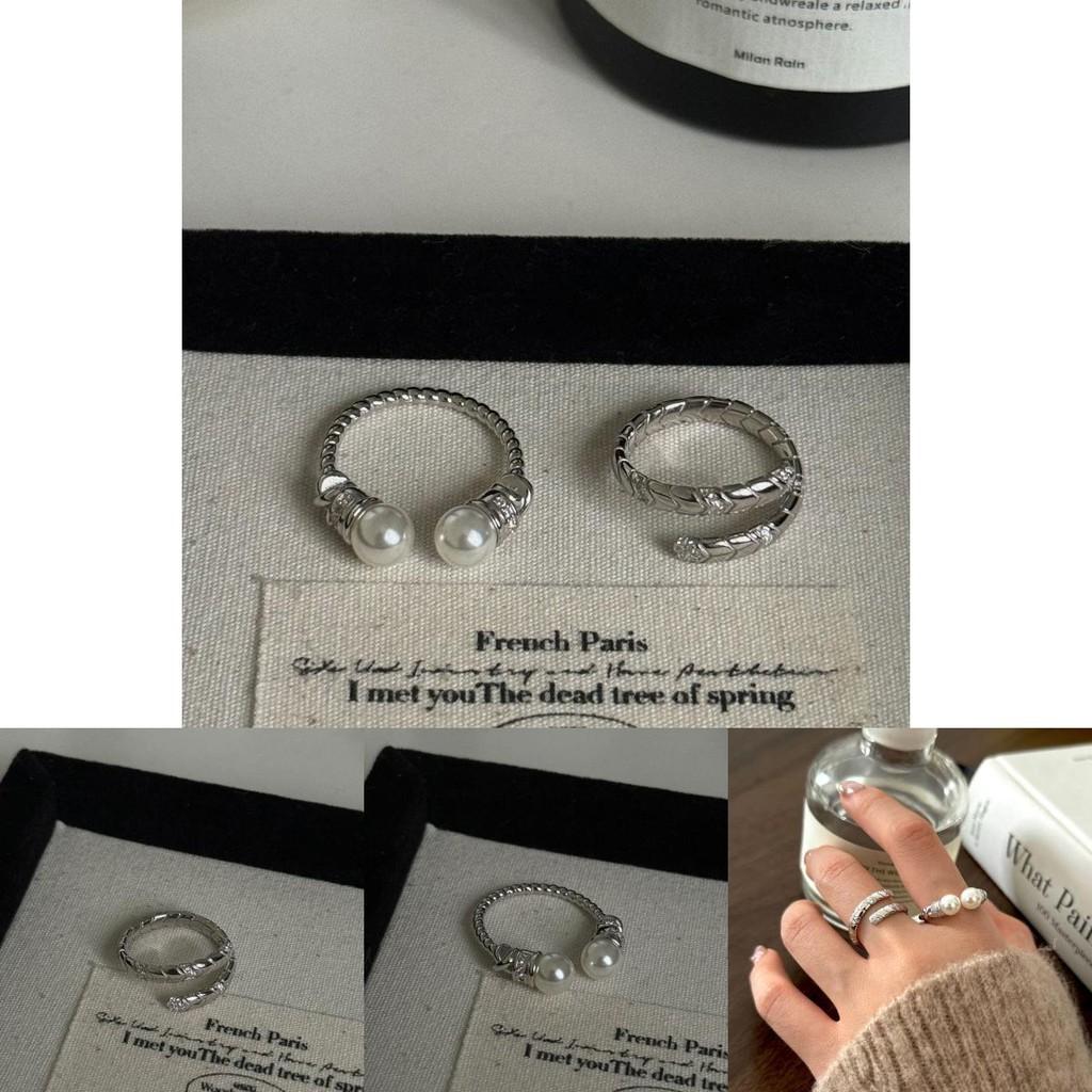 Elegant Retro Twisted Pearl Finger Ring With Stylish Arrow Shape And Sparkling Zircon For Women