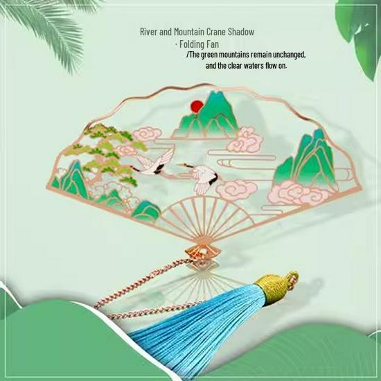 Ruihe Rose Gold Tassel Folding Fan Bookmark with Gift Box for Teachers