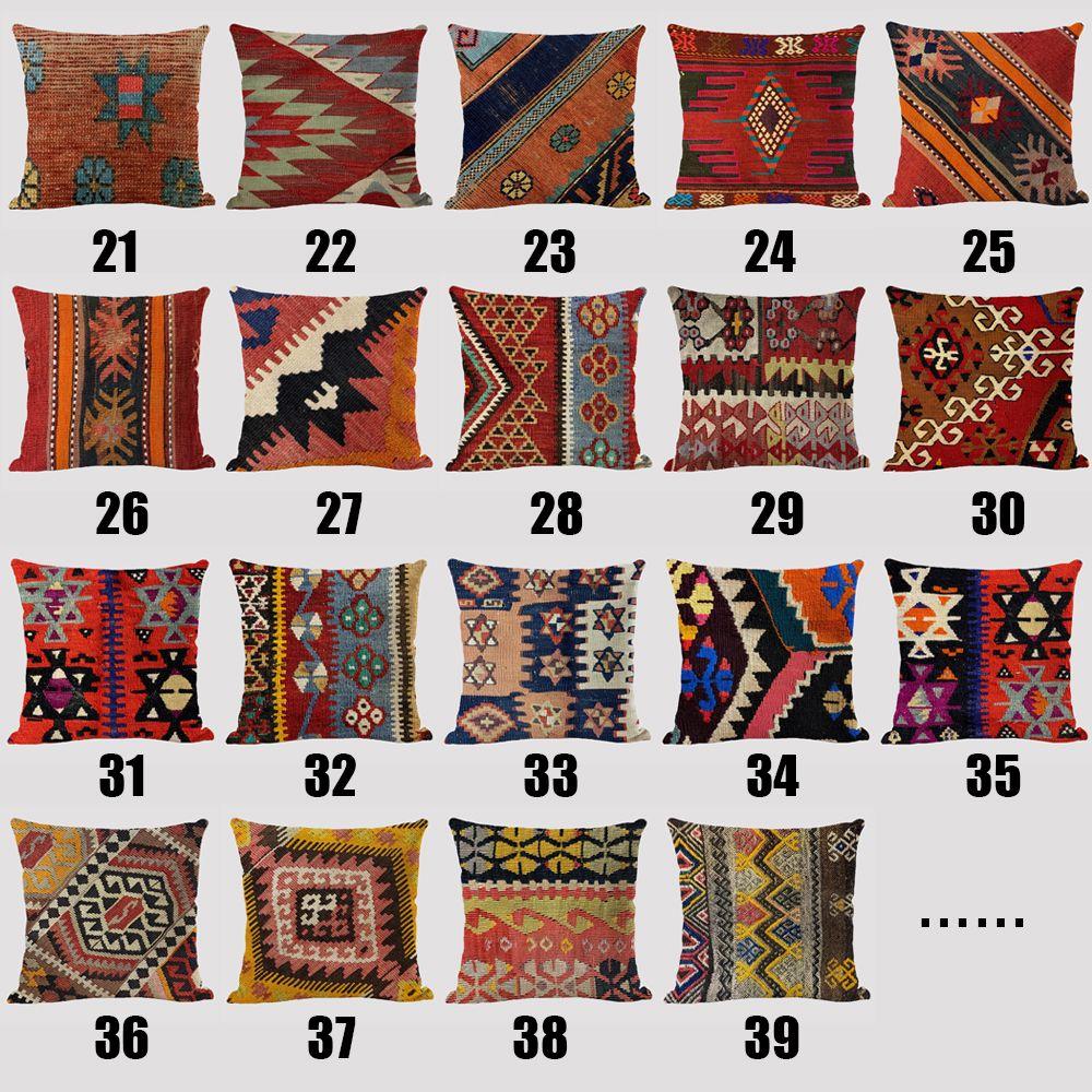 Geometría Hogar Sala de Estar Sofá Decoración Funda de Cojín Patrones Bohemios Funda de Almohada Funda de Almohada Funda de Almohada de Lino
