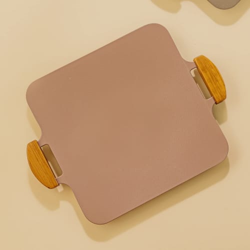 Dr.HOWS Solid Grill Pan, Yakiniku Plate for Home Camping and Samgyeopsal [Officially Sold In Japan] (Nude Pink), Square