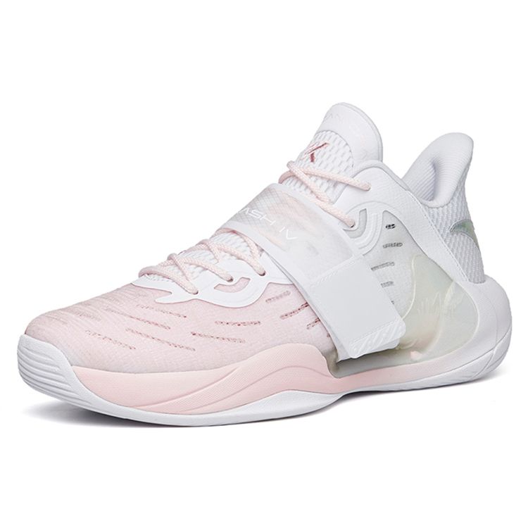 Anta Water Flower 4 Nitrogen Technology Støtdemping Sklisikker Slitesterk Lavsko Basketballsko Herre Basketballsko Hvit Rosa 112221602-7