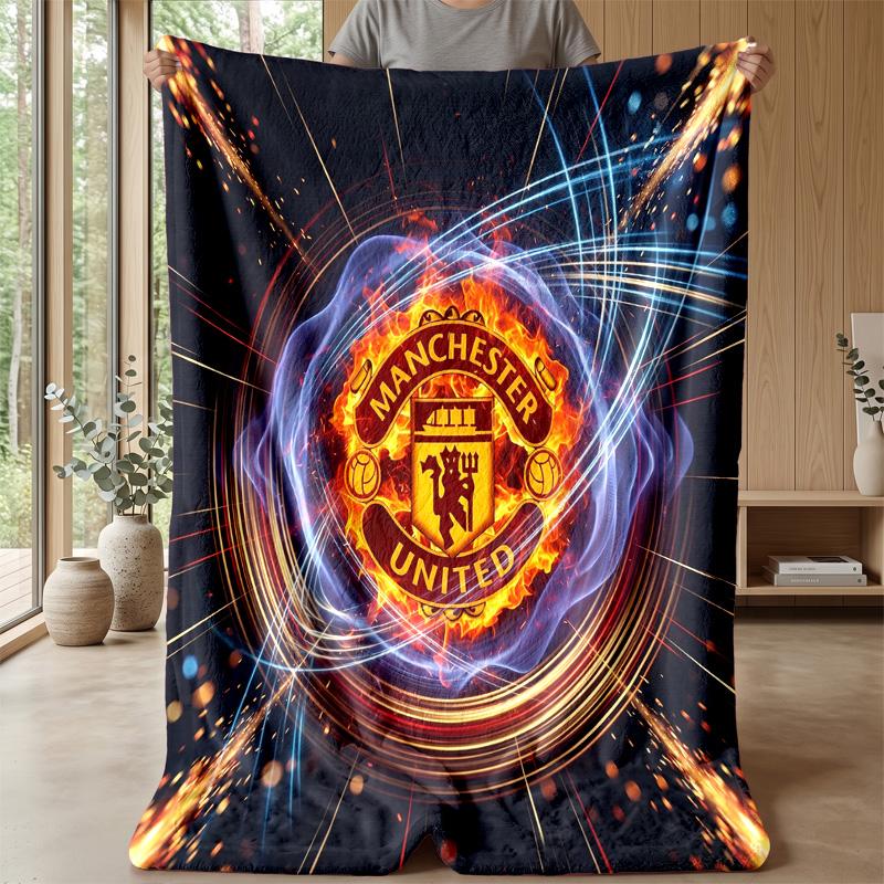 Coperta a tema Manchester United Morbida coperta in flanella Coperta morbida da divano Coperta accogliente per divano e letto per la decorazione della casa