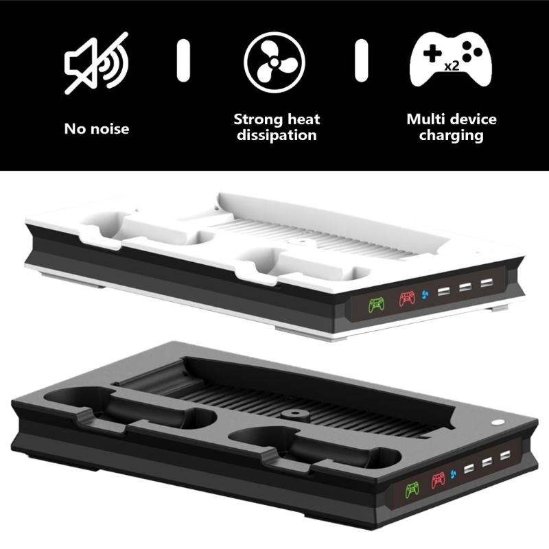 Cooling Station with Double Controller Charger Dock With Builts In Cooling Fan And Accessory Storage Space for P5 DE/UHD