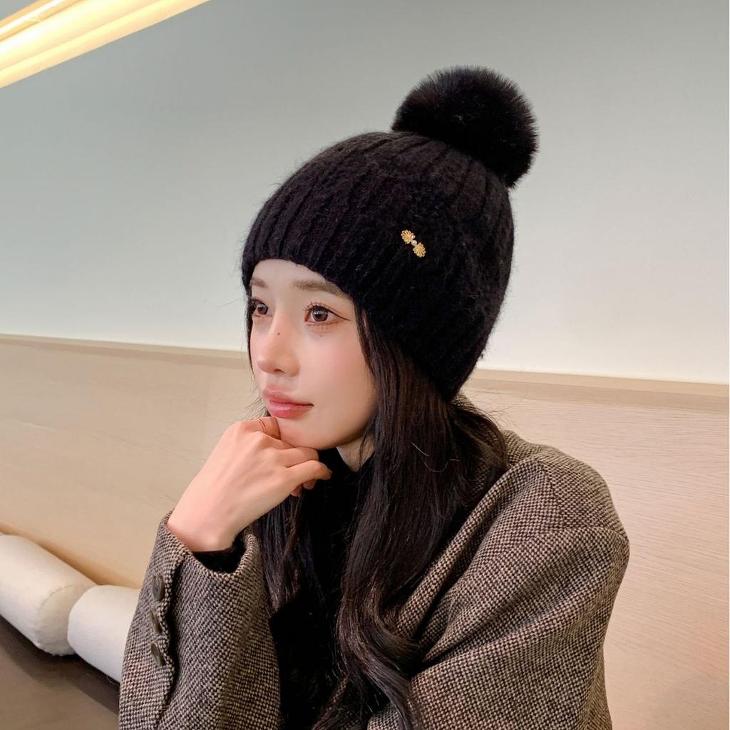 Korean Style Cute Knitted Hat Warm Hat for Women In Autumn and Winter Fashion Versatile Sweet Ear Protection Fashion Wool Hat