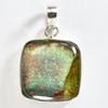 28 ct Natural Multicolor Square Cushion Pendant 925 Sterling Silver Gemstone Jewelry Gift