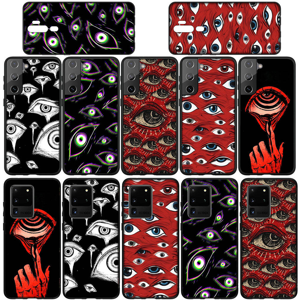 Phone Case for Samsung Galaxy S25 S23 S22 S24 Ultra FE S8 A05 A06 A15 A16 A36 A37 A35 A54 A24 A55 A56 A57 A25 A26 A53 A17 Spooky Scary Face Eyes Cover