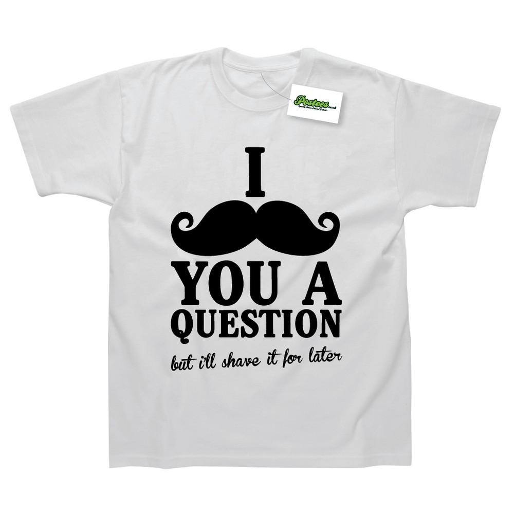 I Moustache You A Question Funny Printed T-Shirt