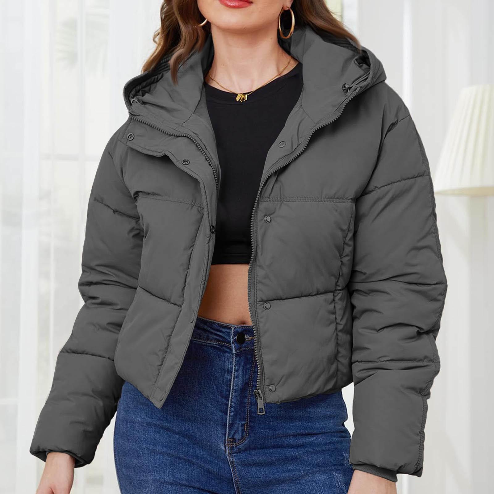 

Женское однотонное короткое хлопковое пальто с длинным рукавом и высоким воротником, теплое свободное пальто XL