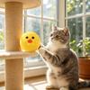 Brinquedos para Gatos Forma de Pato Amarelo Bolas Silenciosas de Lã Feltro Macio Resistente à Mordida Brinquedo para Gato Seguro para Mastigar Arranhar Brinquedo Divertido para Animal de Estimação para Filhote