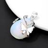 Allergy Resistant Purple Crystal Jewelry Butterfly Design Drop Pendant Necklace Clavicle Chain Charm For Daily Wear