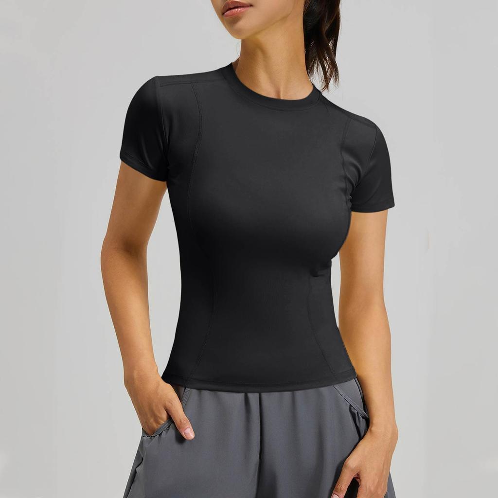 Women's Fashionable Casual Sports Leggings And Short-Sleeved Running And Fitness T-Shirt