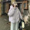 Winter 2025 new down cotton jacket hooded short cotton jacket casual plus size versatile padded jacket top