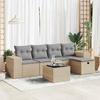 VidaXL Garden Lounge Set with Cushions 6 Pcs Beige Braided Resin 3325675