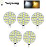 5PCS Mini G4 LED Bulbs DC 12V 5050 SMD 1.2W 2.4W 5W 120 Degree bi-pin Cold Warm White Halogen Replacement Lamp