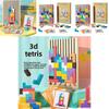 Tetris Holzpuzzle für Kinder Pädagogisches Gehirnjogging Bausteine Geschenk für Kinder