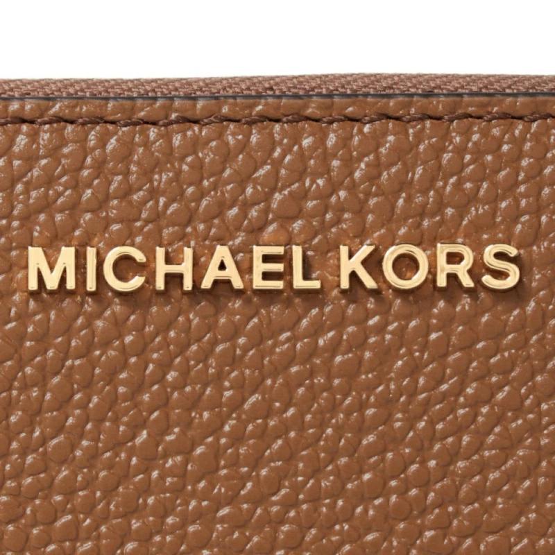 Michael Kors MK Logo Zip Leather Wallet Small Women wallet Brown 32F9GJ6D0L-230