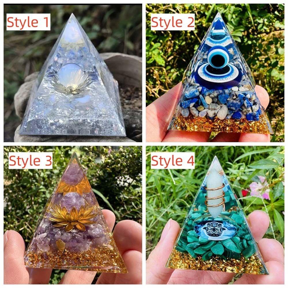 Fortune Lucky Pyramid Figurine Drop Glue Evil Eye Pyramid Evil Eye Ornament  Home Office