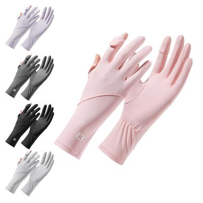 1 Pair Summer Light Breathable Sunscreen Driving Gloves Cycling For Outdoor Anti Slip Anti UV R9J2