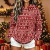 Women's Casual Christmas Print Flannel Top with Pockets for Holiday Party Outfits