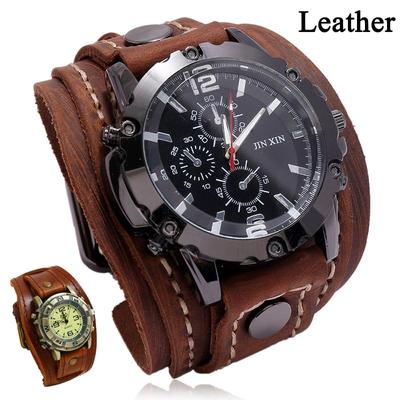 Punk Vintage Leather Watch Hand Stitched Leather Watch Steam Age Watch Men's Watch Hip Hop Watch