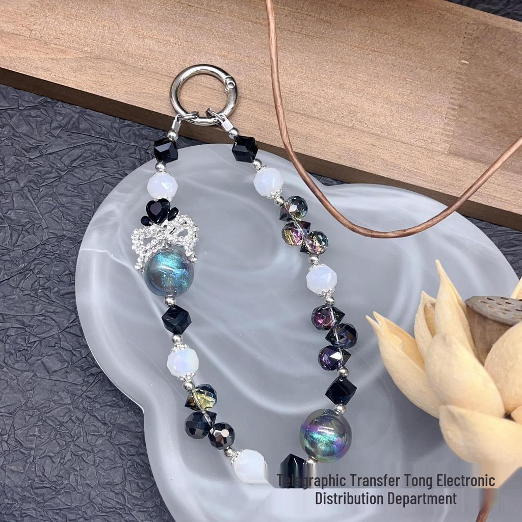 Crystal Rhinestone Crown Phone Lanyard & Keychain - Cute Charm Accessory & Small Gift