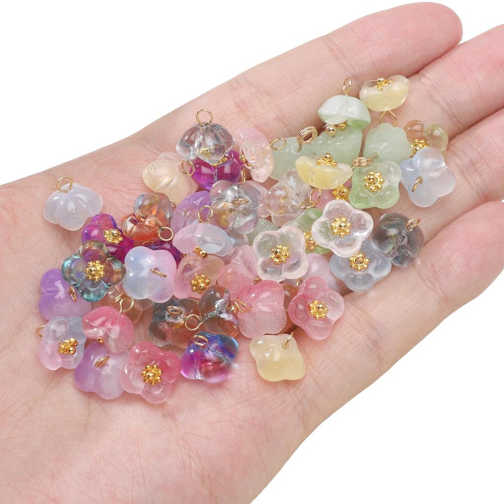 5 Pezzi Perline di Vetro Ciondoli Fiore Per Braccialetti Collane Fai da Te Creazione Gioielli
