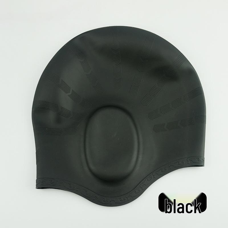 Long Hair Waterproof Silicone Swim Cap with Ear Protection for Men & Women