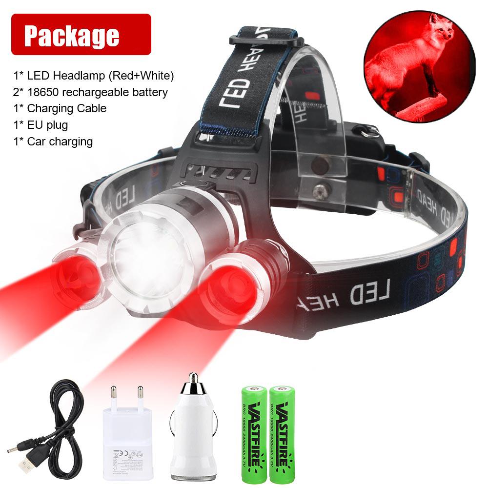 395nm UV Headlight Scorpion Catcher Red/Green Head Torch 4-Mode Waterproof Flash Head Lamp for Outdoor Camping Hunting Fishing