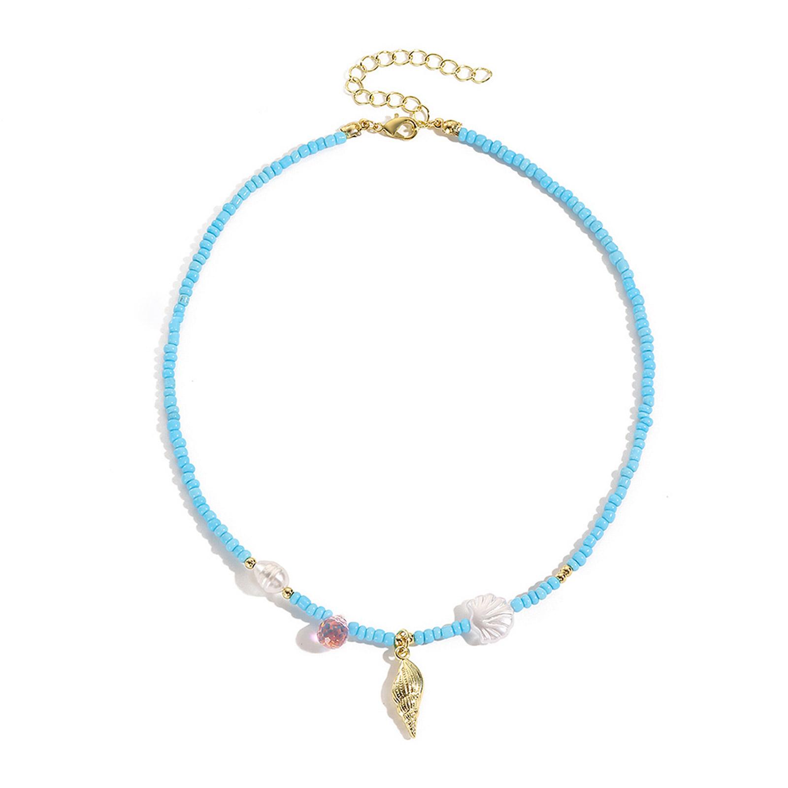 

Богемное Красочное Ожерелье для Женщин Девочек Регулируемая Цепочка на Шею из Бусин Уникальный Модный Аксессуар Ювелирное Изделие Подарок T2