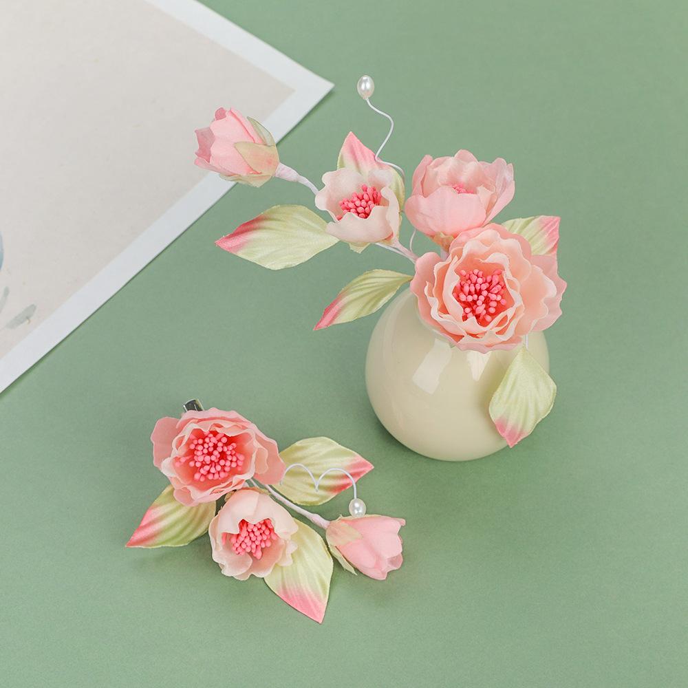 Flower Hair Clips Forks Chinese Hanfu Hair Accessories for Women Hairpin Fork Handmade Vintage Wedding Hair Jewelry Retro Crowns for Girl and Women