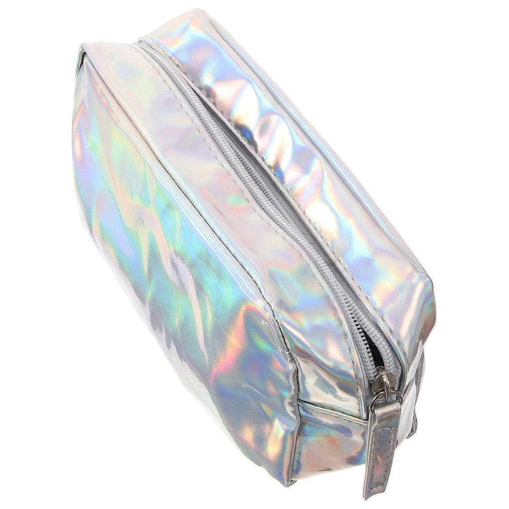 Cosmetic Bag Hand Makeup Pouch for Storage 1Pcs Silver Waterproof Organizer