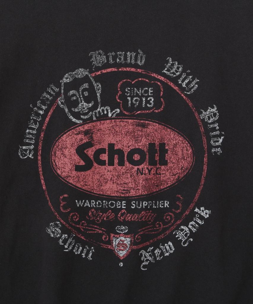 Schott CIRCLE ICON Crew Neck Sweatshirt, Men's, Size S, 010, Black, 782-4232020