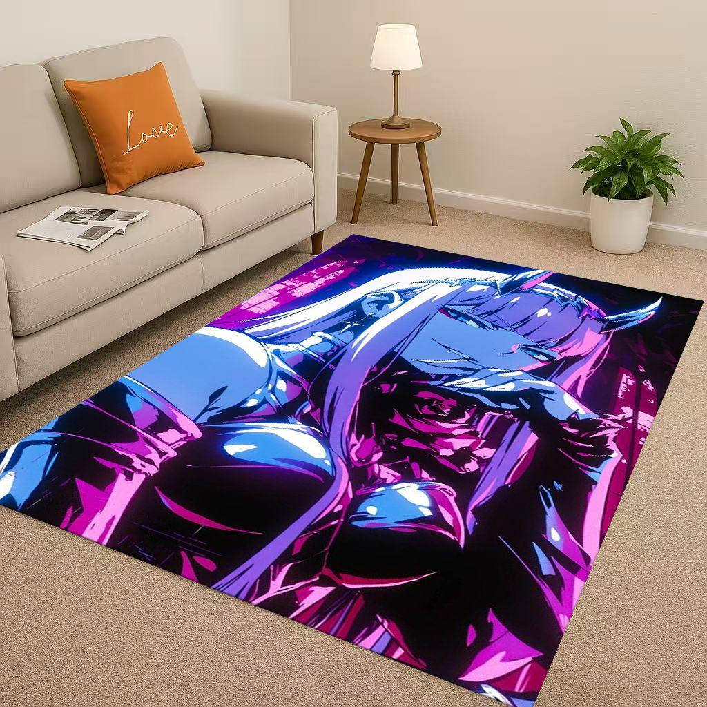 Sexy Girl Zero Two DARLING In The FRANXX Cartoon Living Room Non Slip Area Rug Carpet for Bedroom Sofa,Easy Clean Home Doormat
