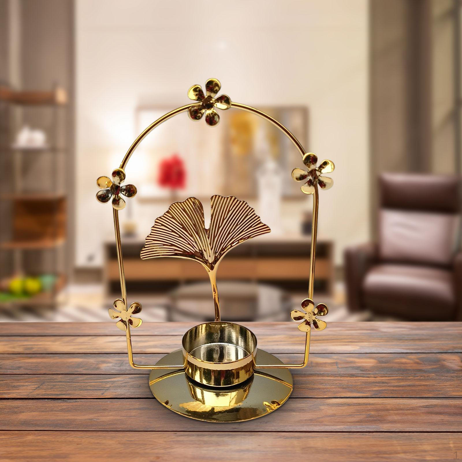 

Подсвечник железный подсвечник украшение с одной головкой канделябры украшение для фестиваля домашний рабочий стол Ginkgo arch shape