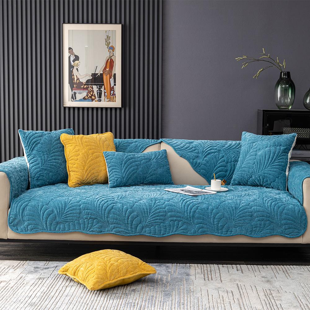 Four Seasons Universal Embroidered Sofa Cushion Chenille Non-Slip Seat Cushions Simple Combination Sofa Cover Cover Cloth