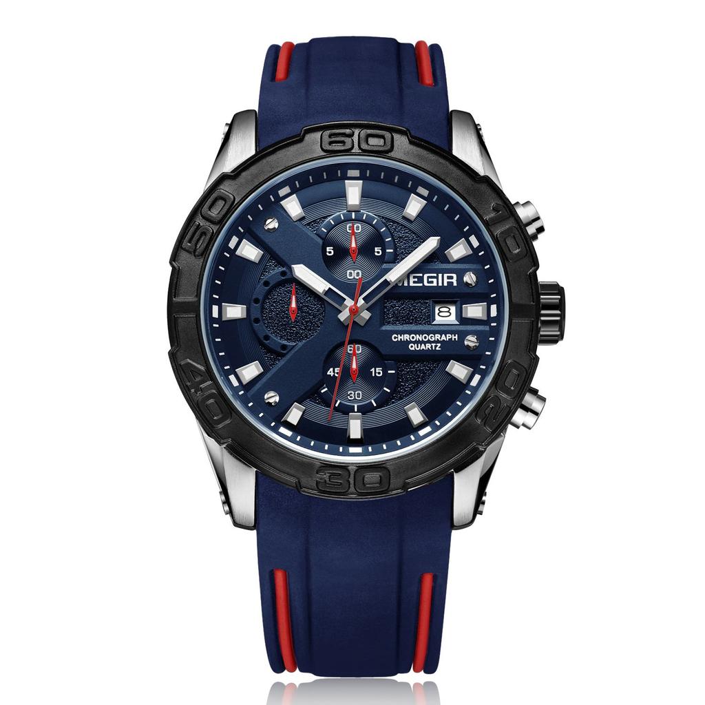 MEGIR Fashion Sport Men Watch Relogio Masculino Brand Silicone Military Watches Clock Men Quartz Wrist Watch Hour Time Saat