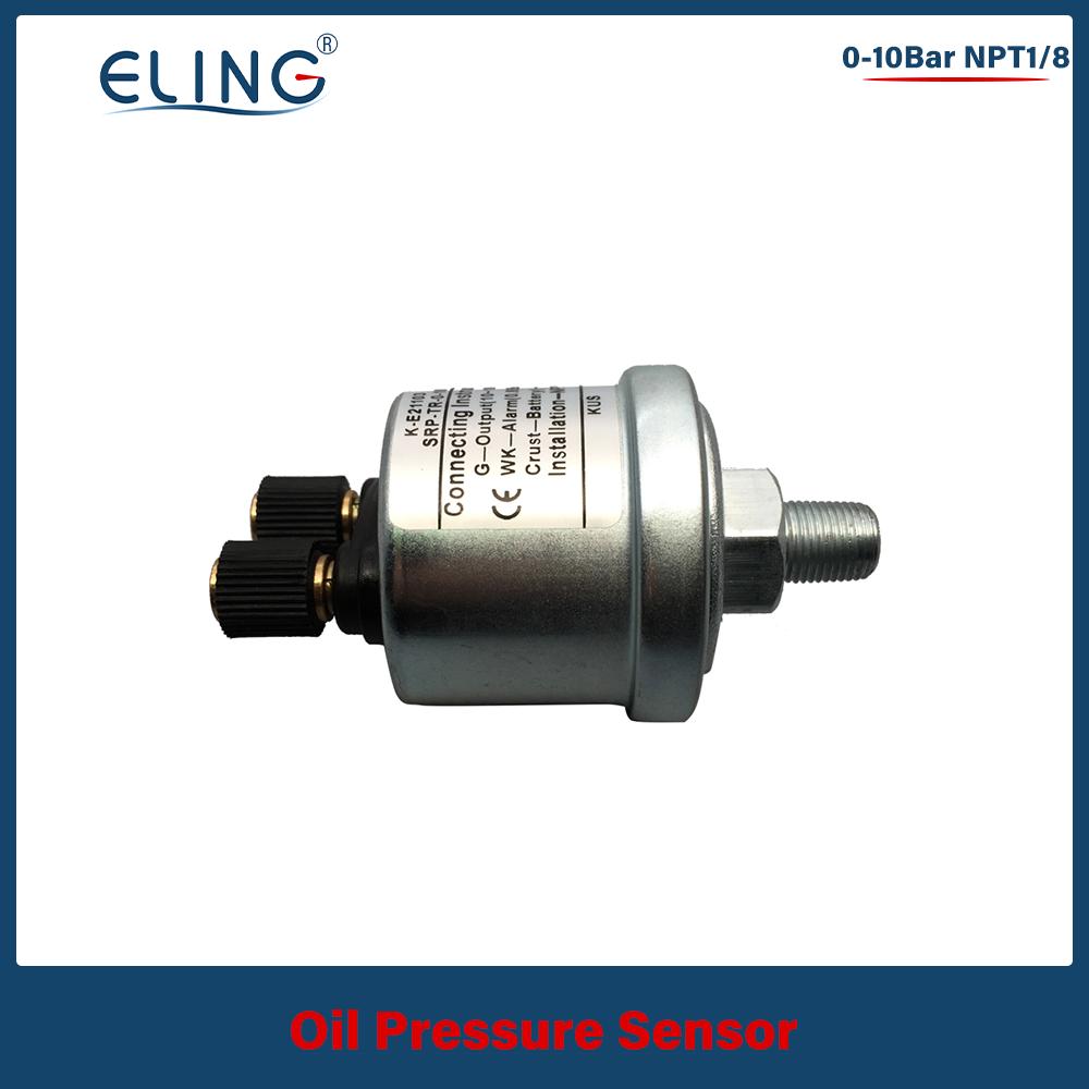 KUS 52mm 0-5Bar 0-10Bar Oil Pressure Gauge Car Boat 0-75Psi 0-145Psi Red Yellow Available Backlight Oil Pressure Sensor 0-10Bar-NPT1 8