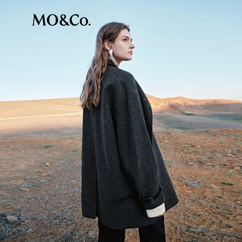 MO&Co. Women's Merino Wool High-Neck Double-Faced Coat