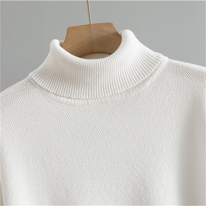 Women'S Spring And Autumn Casual Suit Fashionable High Neck Sweater Cardigan Vest Wide Leg Pants Knitted Three Piece Set