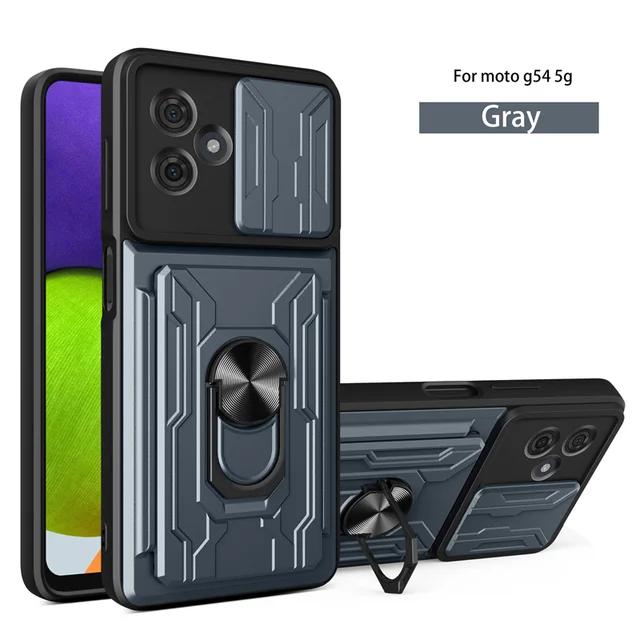 

Для Motorola G54 5G Case Ring Holder Armor Shockproof Split Back Card Coque For Moto G54 5G Slide Lens Protect Phone Cover For Moto G54 5G