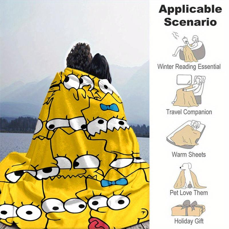 Simpsonovi kreslená deka, krátký plyšový roztomilý teplá deka, dekorace obývacího pokoje, pohovka, čtyři roční období, cestování