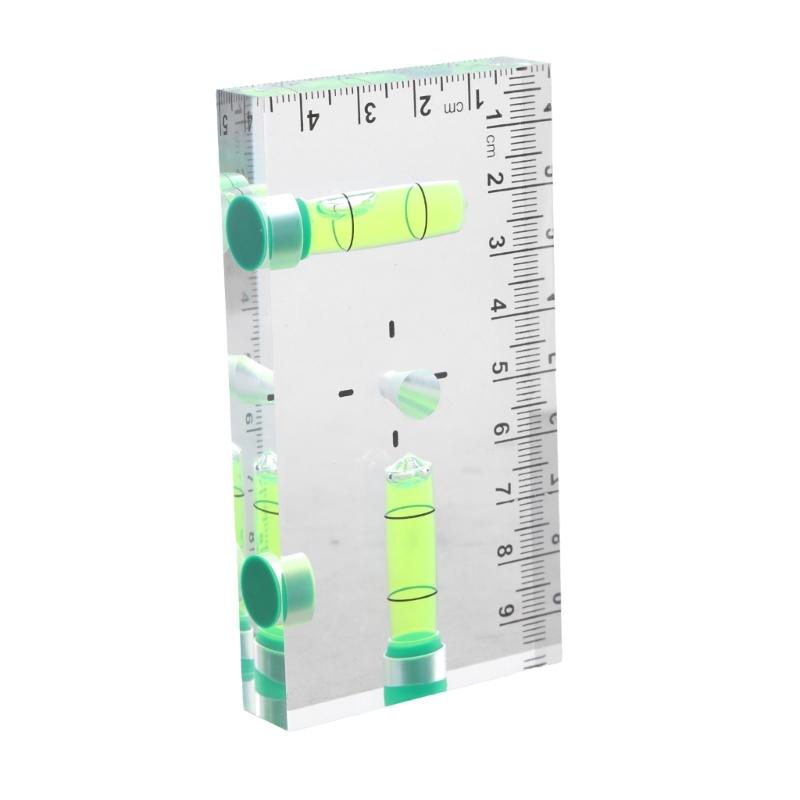 Acrylic Check Bubble Level Tool Pocket Mini Level Tool with 90°/180° Level Bubbles Construction Tool Magnetic Base