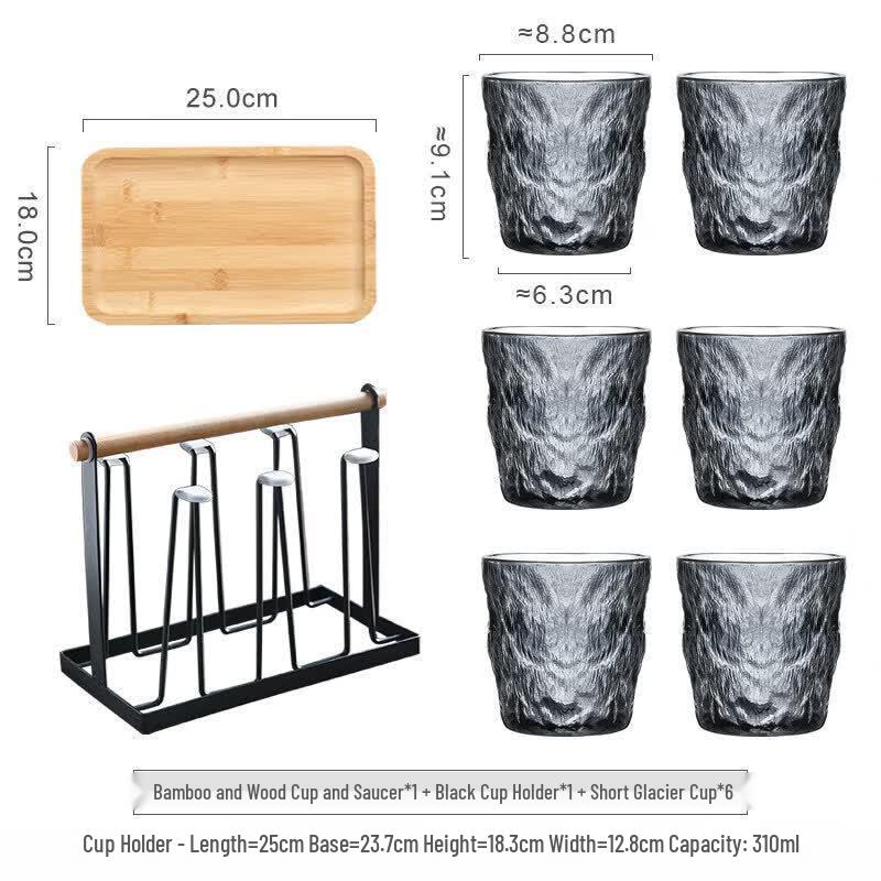 ZISIZ Glacier Pattern Handmade Glassware Set
