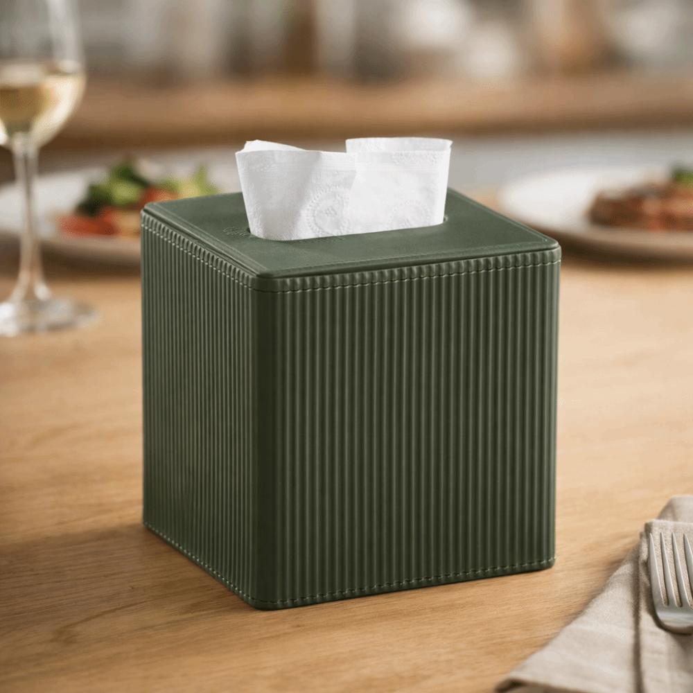 Roman Column Stripe Tissue Dispenser Magnetic Closure Table Tissue Box Car Tissue Holder  Bedroom verde