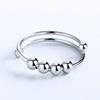 YILUOCD 2024 Rotate Beads Adjustable Anxiety Rings For Women Men Stress Relief Fidget Spinning Ring Copper Jewelry
