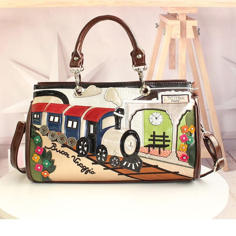 Taschen Damen- und Damen-Taschen Spleißkontrastfarben Retro Tragbar Schulter Schrägbandtasche Handgefertigte Kreative Taschen