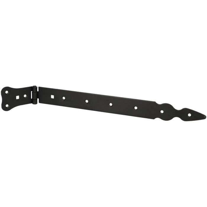 Lot of 2 KOTARBAU Door Hinges Door Hinge, Robust Construction Hardware, T-Hinge, Stainless, Black, 350 Mm