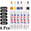GuangNa 6/12 Pcs Colorful Permanent Paint Marker Waterproof Color Markers Tire Tread Rubber Fabric Paint Metal Paint White Pens