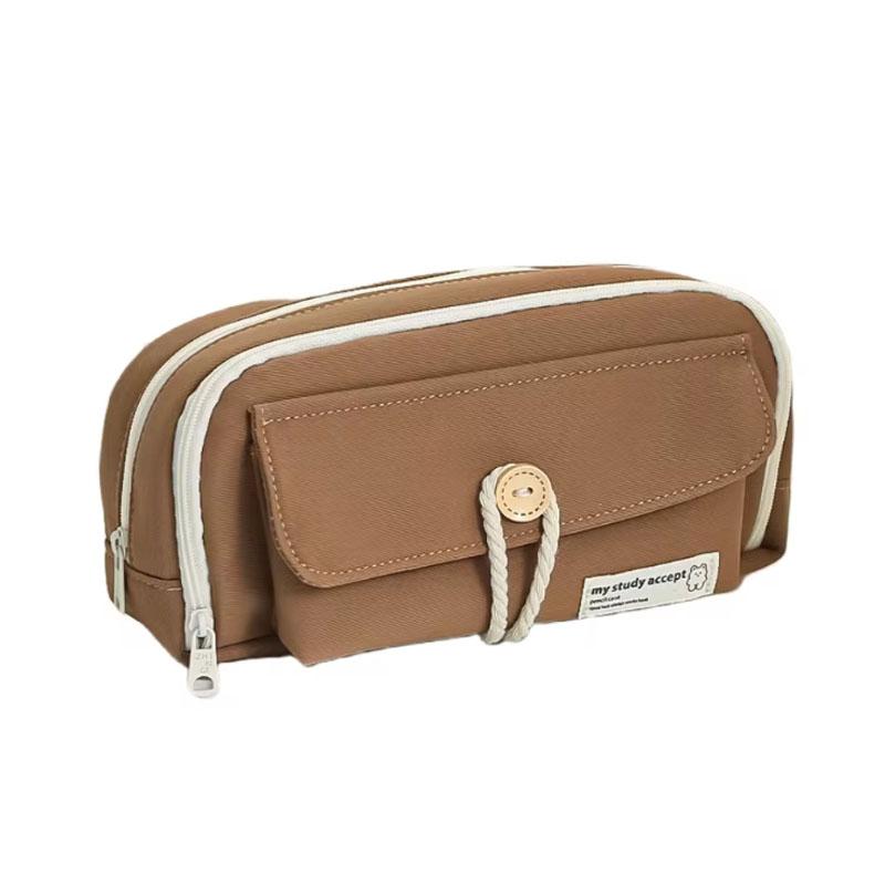 

1 шт. Эстетический пенал, пенал с отделениями для девочек-подростков, пенал для колледжа кофейный