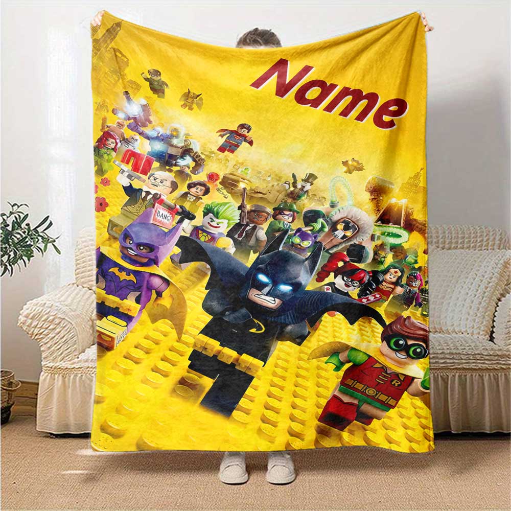 Warner Bros. Works (16) Customize Text Blanket Throw Customizable Blanket Soft & Cozy Suitable for Home Decor Livingroom Chair Nap
